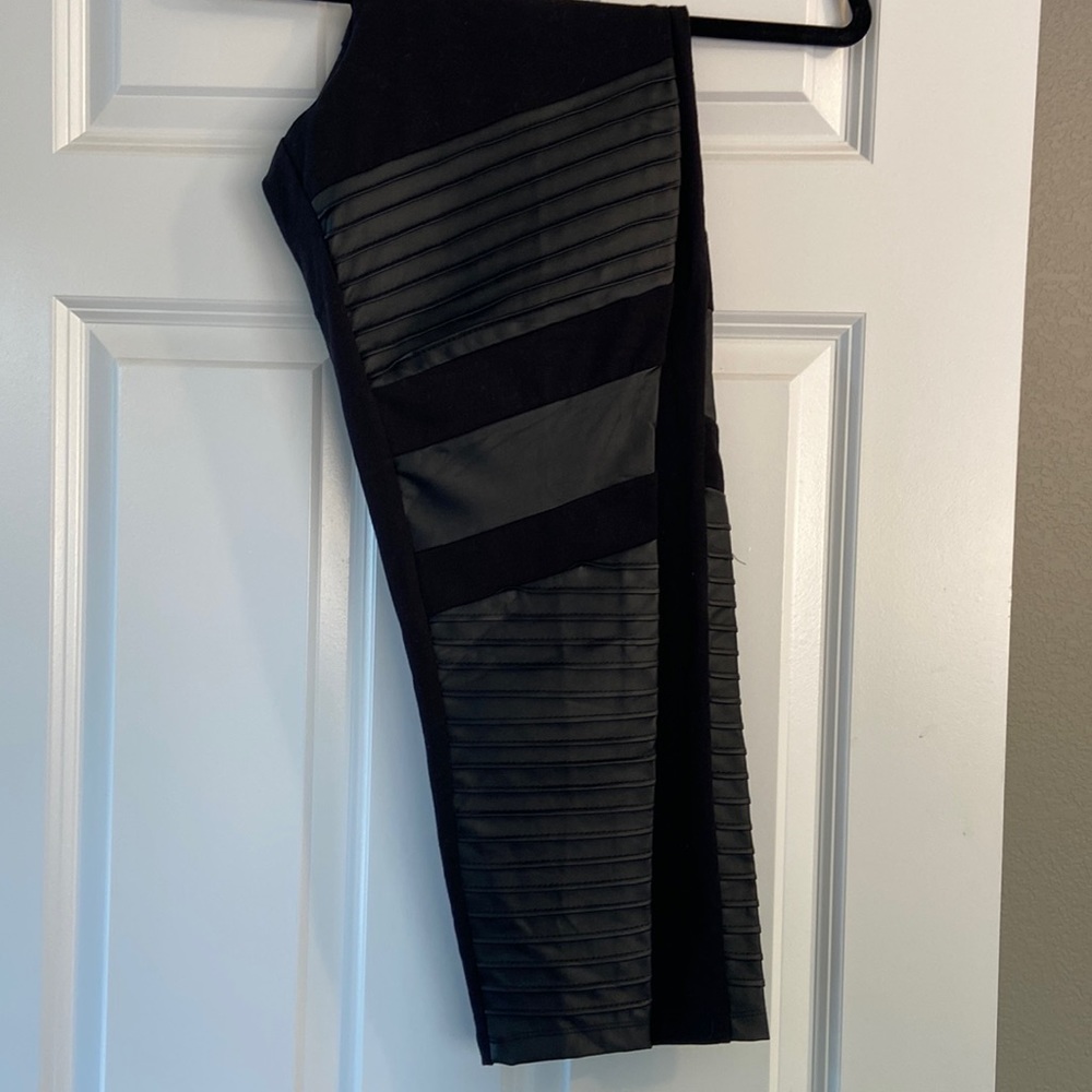 Faux leather moto leggings
